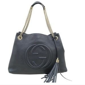 💯 Auth Gucci Soho Chain  Calfskin Shoulder Bag